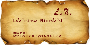 Lőrincz Nimród névjegykártya