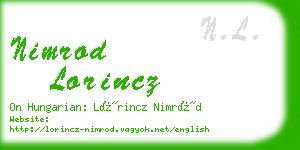 nimrod lorincz business card